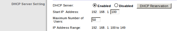 DHCP reservation button