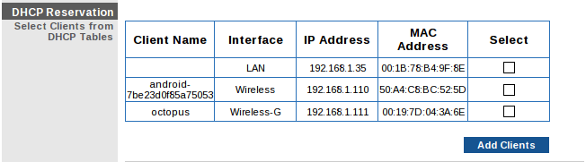 Easy DHCP reservation