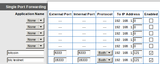 Port forwarding