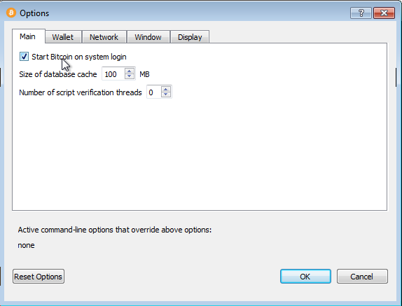 Choosing to start ikhcoin Core at login